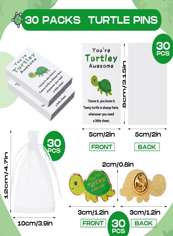Maysing 30 Sets Employee Appreciation Gifts Bulk Positive Turtle Pins You're Awesome Inspirational Notecard Thank You Gift for Coworker Staff Volunteer Teacher Students Christmas Favor - Image 2