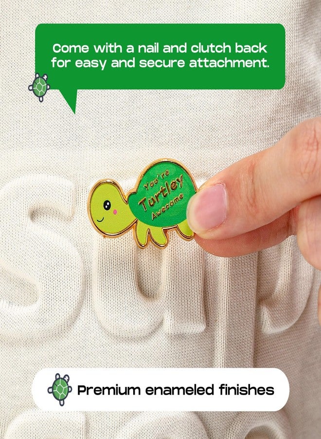 Maysing 30 Sets Employee Appreciation Gifts Bulk Positive Turtle Pins You're Awesome Inspirational Notecard Thank You Gift for Coworker Staff Volunteer Teacher Students Christmas Favor - Image 5