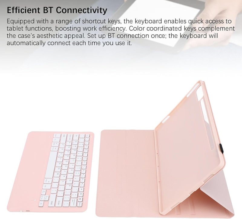 Tablet Case Keyboard Set for Tab P12, Magnetic Keyboard Case with Pencil Holder, Detachable, Bluetooth, Rechargeable Keyboard, for Tab P12 2023 12.7 Inch (Roseate) - Image 2