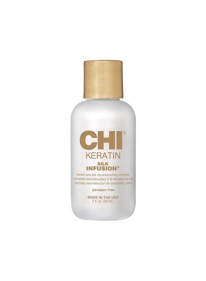 CHI Keratin Silk Infusion, Hydrating Hair Serum For Restoring Softness & Shine, Helps Dry, Damaged Hair, Sulfate-free, 2 Oz  - Image 1