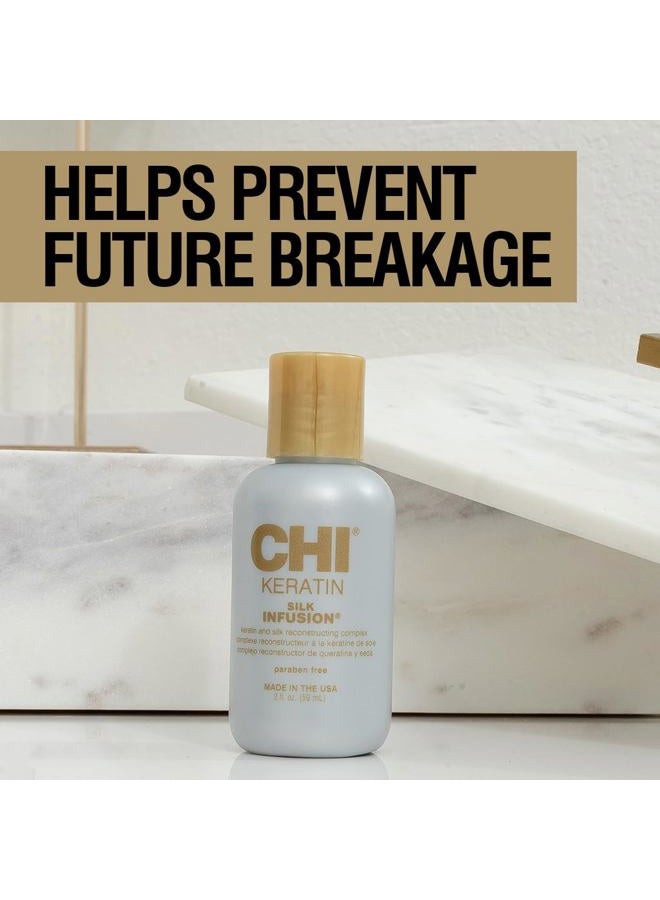 CHI Keratin Silk Infusion, Hydrating Hair Serum For Restoring Softness & Shine, Helps Dry, Damaged Hair, Sulfate-free, 2 Oz  - Image 2