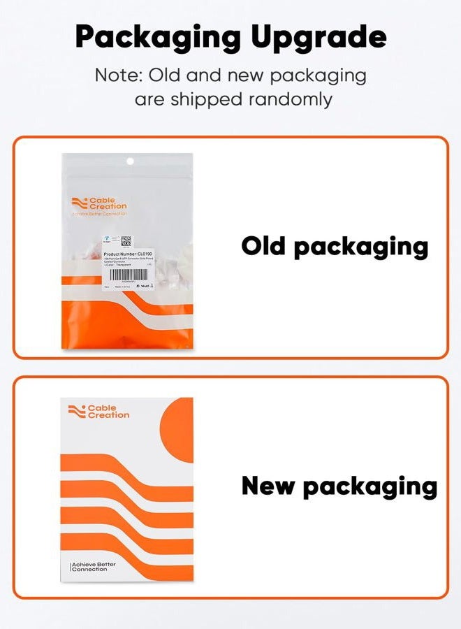 CableCreation Cat6 RJ45 Connectors, 100-PACK Cat6 RJ45 Ends, Ethernet Cable Crimp Connectors UTP Network Plug for Solid Wire and Standard Cable, Transparent - Image 3