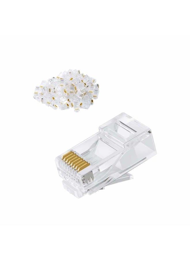 CableCreation Cat6 RJ45 Connectors, 100-PACK Cat6 RJ45 Ends, Ethernet Cable Crimp Connectors UTP Network Plug for Solid Wire and Standard Cable, Transparent - Image 2