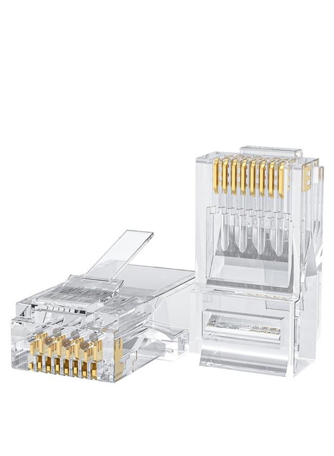 CableCreation Cat6 RJ45 Connectors, 100-PACK Cat6 RJ45 Ends, Ethernet Cable Crimp Connectors UTP Network Plug for Solid Wire and Standard Cable, Transparent - Image 1