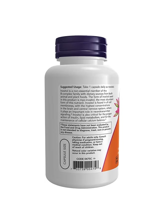 now Inositol 500 mg Dietary Supplement - 100 Capsules - Image 3
