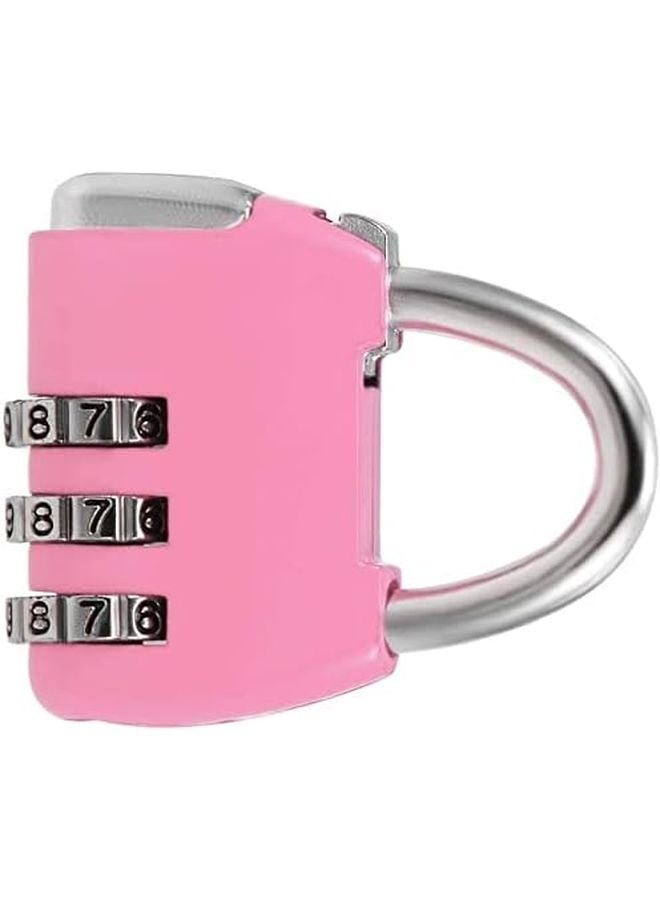 Pink 3 Digit Combination Padlock 4mm Shackle Dia Luggage Travel Suitcase Lock - Image 1