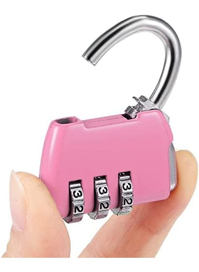 Pink 3 Digit Combination Padlock 4mm Shackle Dia Luggage Travel Suitcase Lock - Image 4