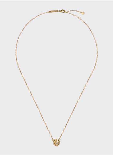 Crystal Flower Long Necklace