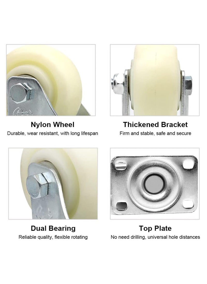 THOISEWELT THOISEWELT Industrial Heavy Duty Rigid Fix Caster Wheel Bed Sofa Trolley Moving 4 In Wheel Size Pack Of 4 Piece  - Image 5