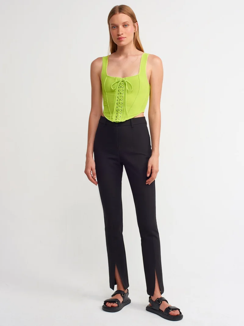 Dilvin 30107 Tulle Top-Lime