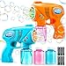 JOYIN 2 Bubble Guns with 2 Refill Solution 10 oz Total Automatic Bubble Maker Blower Machine for Kids Toddlers Outdoors Party Birthday Gift Easter Toys Blue Orange - Image 3