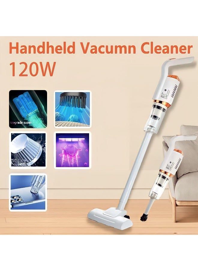 مكنسة كهربائية لاسلكية 3 في 1 بقوة شفط 7500 باسكال - قابلة لإعادة الشحن، تعمل كعصا أو مكنسة يدوية، بقوة 120 واط، مزودة بوعاء غبار سعة 600 مل لتنظيف المنزل والسيارة والمكتب - Image 3