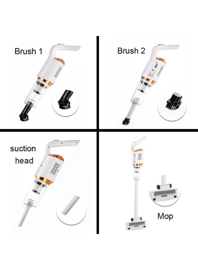 مكنسة كهربائية لاسلكية 3 في 1 بقوة شفط 7500 باسكال - قابلة لإعادة الشحن، تعمل كعصا أو مكنسة يدوية، بقوة 120 واط، مزودة بوعاء غبار سعة 600 مل لتنظيف المنزل والسيارة والمكتب - Image 4
