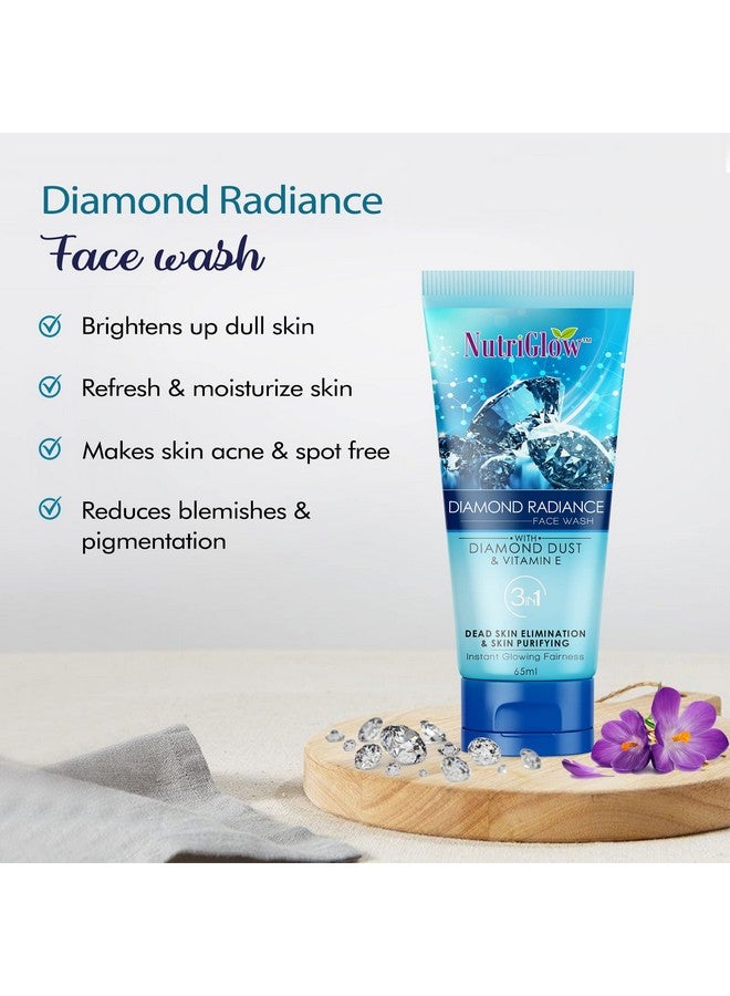 NUTRIGLOW Diamond Radiance Face Wash With Diamond Dust & Vitamin E For Glowing Skin Skin Purifying Hydrated Skin (65Ml) - Image 3