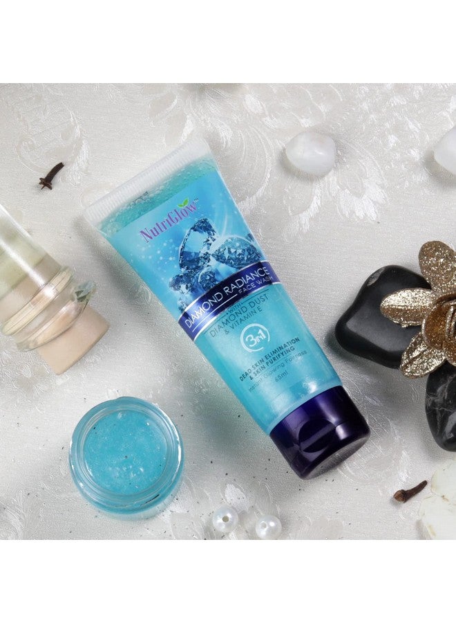 NUTRIGLOW Diamond Radiance Face Wash With Diamond Dust & Vitamin E For Glowing Skin Skin Purifying Hydrated Skin (65Ml) - Image 4