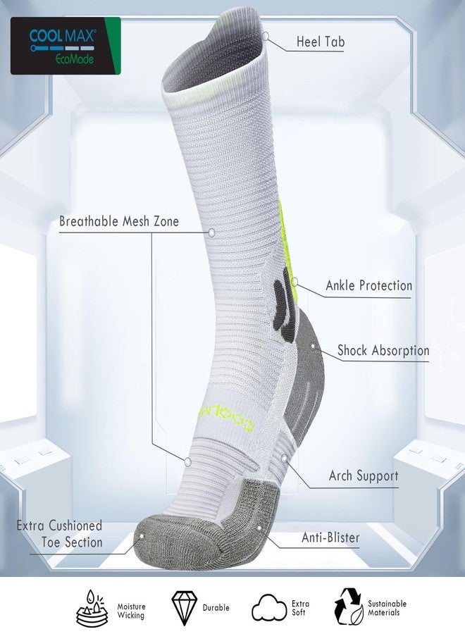 BRISIRA Coolmax Bamboo Viscose Compression Running Socks 3 Pairs Crew Moisture Wicking Anti Blister Athletic Hiking Work Sock - Image 4