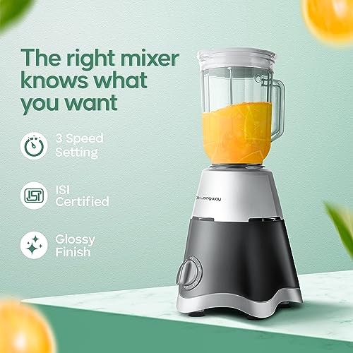 Longway Super Dlx Juicer Mixer Grinder | Up to 750 Watt Powerful Motor | 4 Jars for Grinding, Mixing, Juicing | 2 Year Warranty | Black & Gray - Image 3