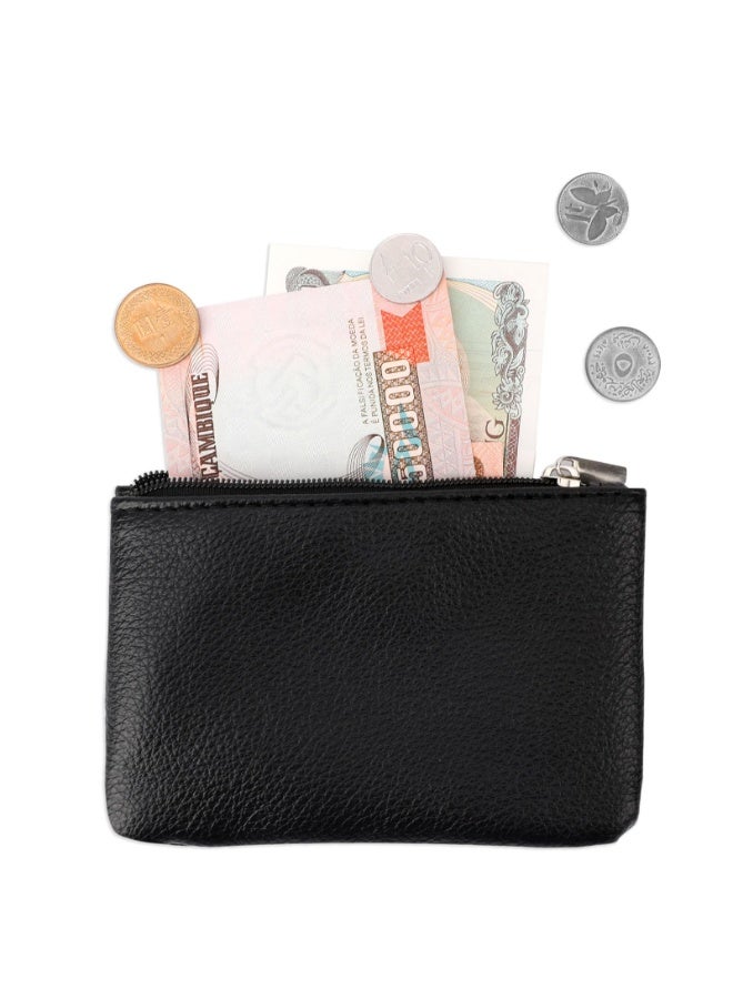 2 Pack Coin Purse, Portable PU Leather Coin Purse with Zipper Coin Purse Mini Change Purse Small Coin Purse for Women Credit Card Folded Bills ID Key Headset Lipstick(Black&Green) - Image 4