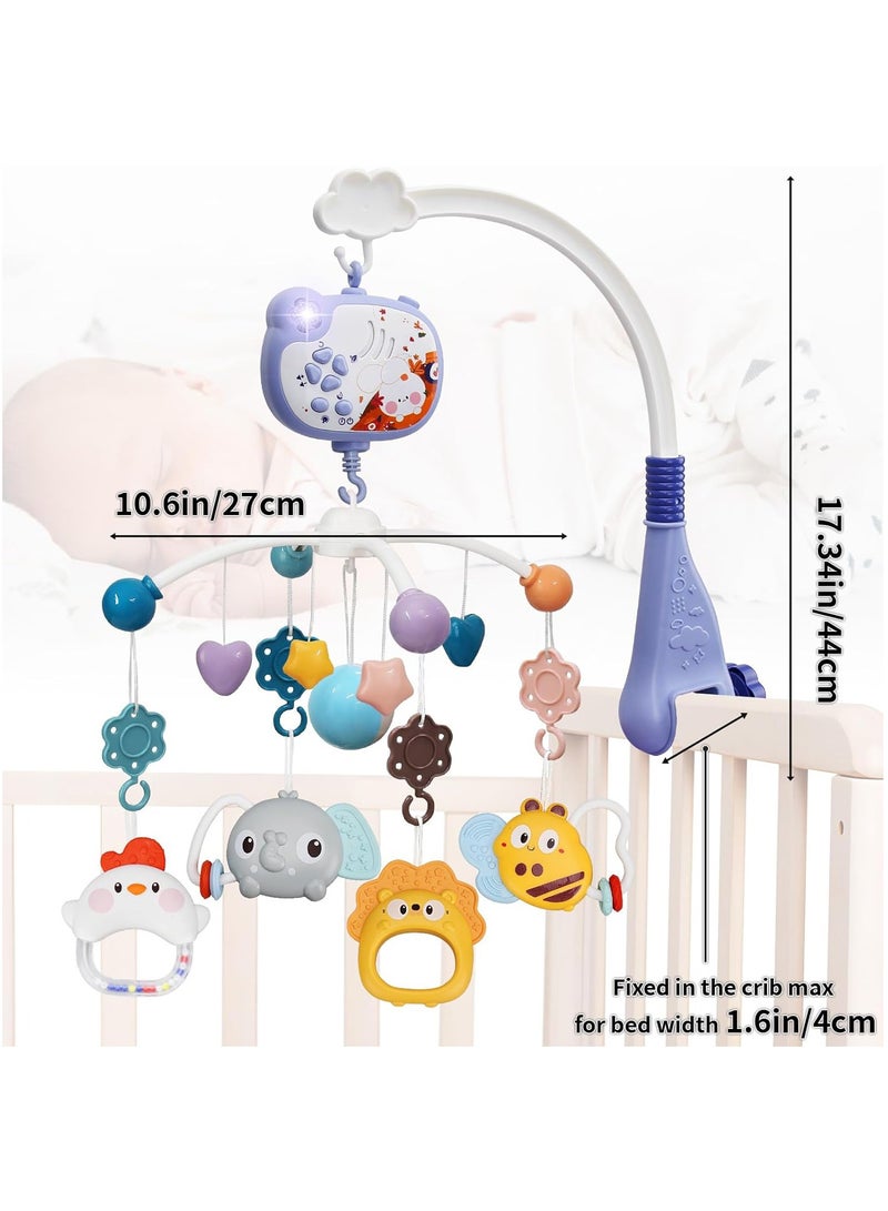 Hihonor Crib Mobile with Music and Lights | Baby Mobile for Crib | Baby Crib Toys Hanging | Nursery Mobiles for Crib | Bassinet Mobile Clip On | Crib Mobile Arm for Boys Girls Infant Toddles (Blue) - Image 5