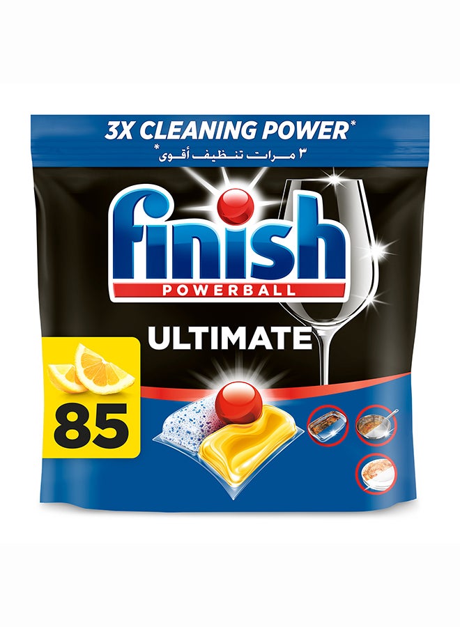 Finish Ultimate Dishwasher Tablets, Lemon Sparkle Scent, 85 Tabs - Image 1