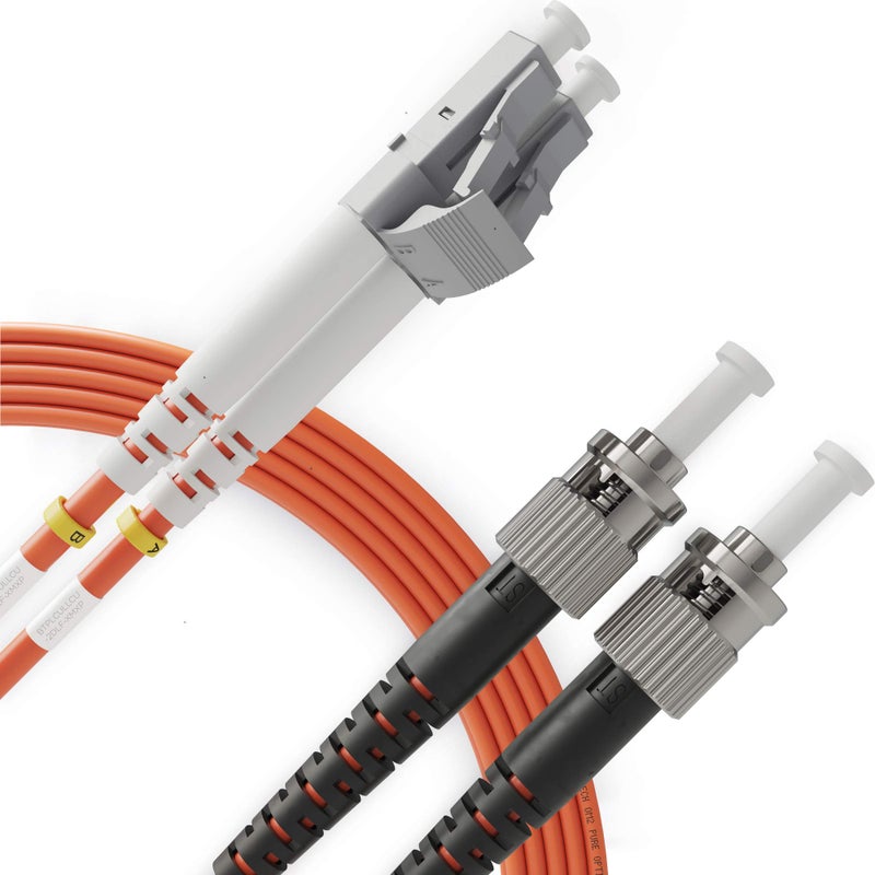 BEYONDTECH LC to ST Fiber Patch Cable Multimode Duplex - 1m (3.28ft) - 50/125um OM2 LSZH - Beyondtech PureOptics Cable Series - Image 1