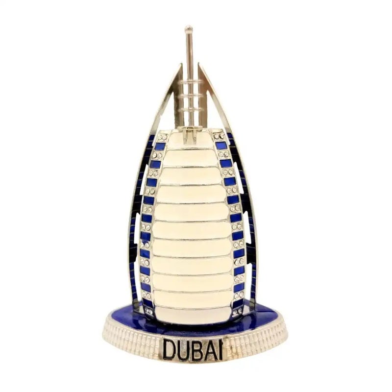 Decorative Dubai Souvenir Burj Al Arab Hotel 3D Model Kit Figurine- Blue And White