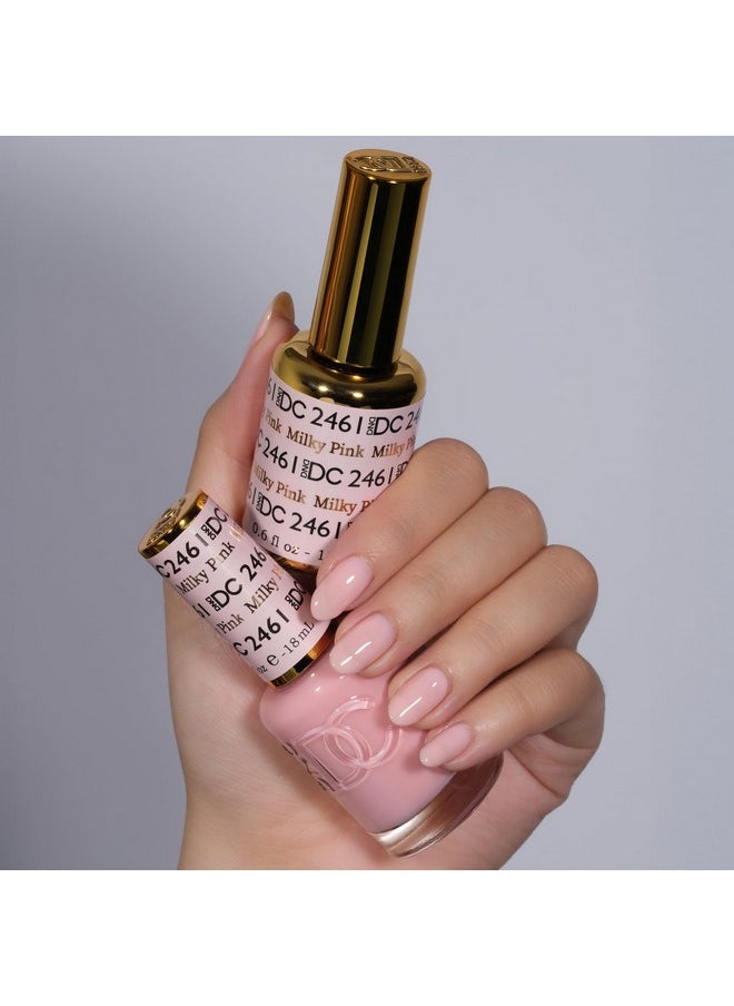 DAISY DND - DND Gel DC Sheer Polish Set - 1 each of Gel Polish and Nail Polish, Milky Pink, 0.5 Fl Oz - Image 1