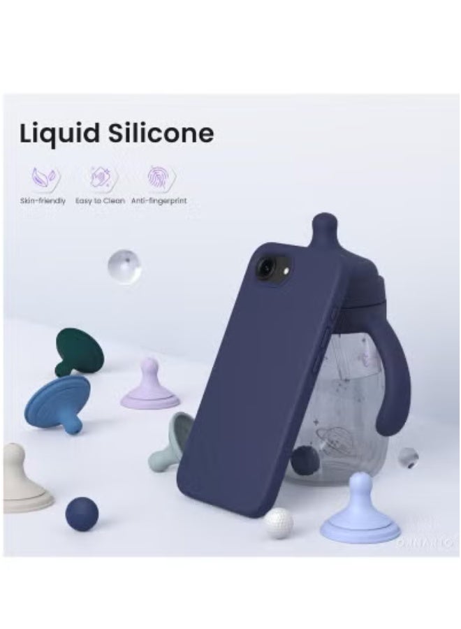 iPhone 16e Case 6.1 (2025) Liquid Silicone 3-Layer Full Coverage Protective Phone Case – Shockproof, Anti-Scratch Soft Gel Rubber with Microfiber Lining | Durable, Lightweight Midnight Blue Cover for Maximum Protection and Comfortable Grip - Image 4