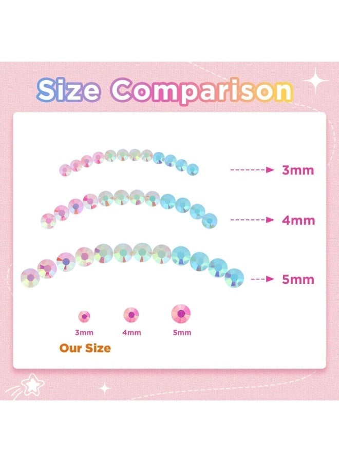 KOWVOWZ 40000 Pieces Bedazzler Kit With Glue, 40 Colours Resin Rhinestones, 3 mm Rhinestone Bedazzling Kit, Colourful Flatback Rhinestones for Nail Design, Face Make-Up, Crafts - Image 4