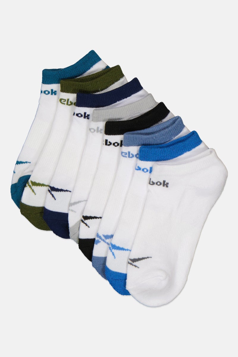 Reebok Kids Boy 8 Pairs Brand Logo No Show Socks, Multicolor - Image 1