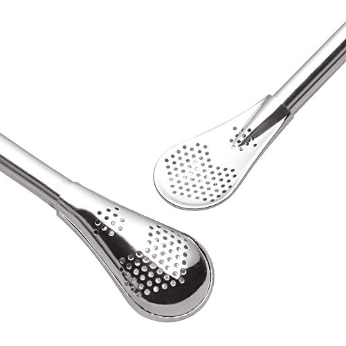 GFDesign Yerba Mate Bombilla Gourd Drinking Filter Straws 304 Food-Grade 18/8 Stainless Steel - Set of 2 with Cleaning Brush - 6" Long - Image 3