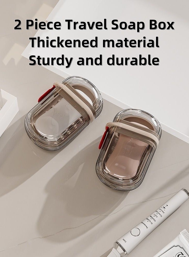 2 PieceTravel Soap Case, 100% Leakproof Soap Box with Lid, Bar Soap Holder for Traveling, Portable Soap Container for Gym, School, Camping - Image 1