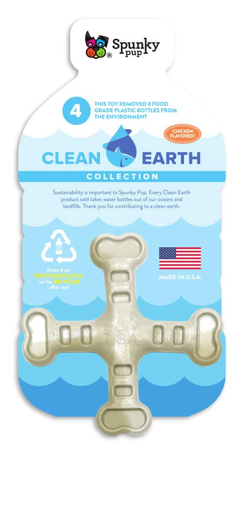 Spunky Pup Clean Earth Recycled Crossbones Made in USA Made from 100 Recycled Water Bottles Gray - Image 2