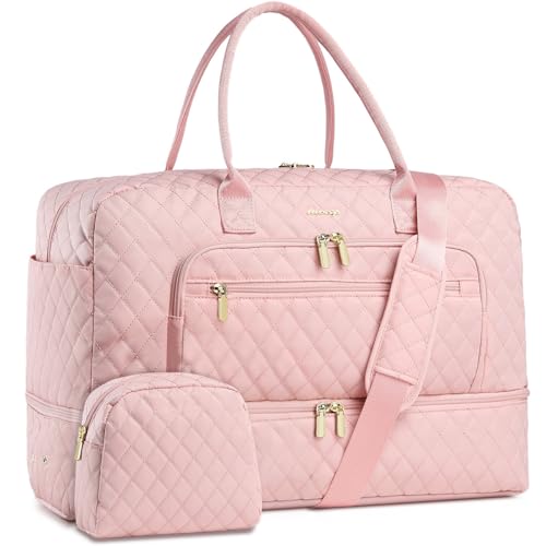 LUOCIP Travel Duffle Bag Weekender for Women - 38L Carry-On Overnight Personal Item Bag with Shoe Compartment & Wet Pocket Weekend Tote Bags with Toiletry Hospital Bags for Labor and Delivery - Image 1