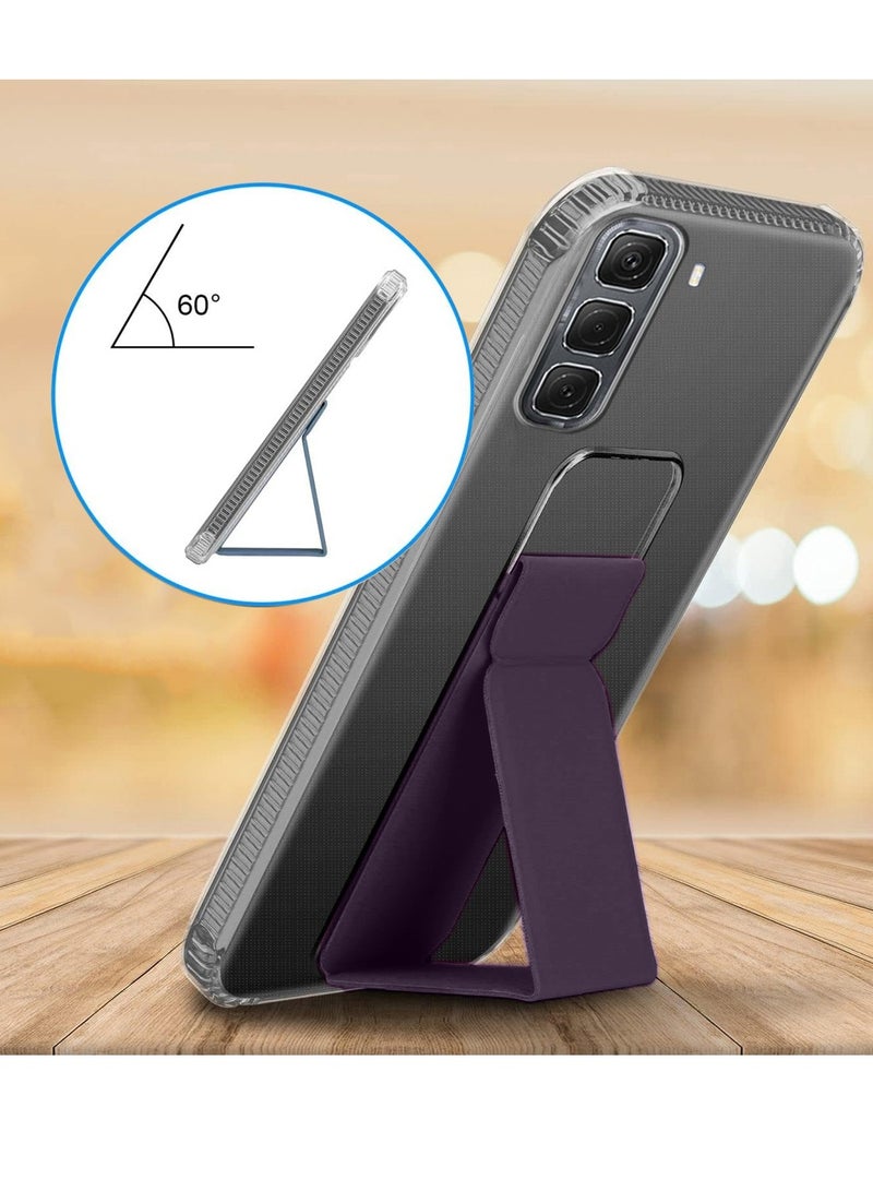 Wtech Infinix Hot 50 4G 2024 TPU Hand Grip Air Pillow Case Cover - Clear/Eggplant Purple - Image 3