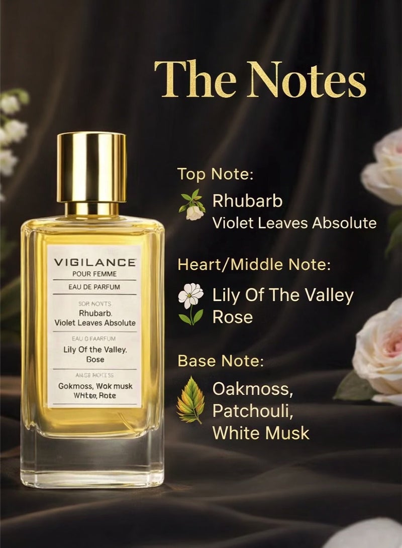 Orchid Vigilance Pour Femme Eau De Parfum 100ml Perfume for Women Long Lasting Floral Woody Fragrance with Rhubarb Rose Patchouli White Musk - Image 2