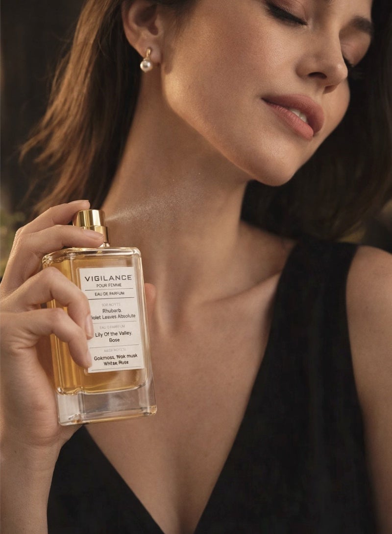 Orchid Vigilance Pour Femme Eau De Parfum 100ml Perfume for Women Long Lasting Floral Woody Fragrance with Rhubarb Rose Patchouli White Musk - Image 3