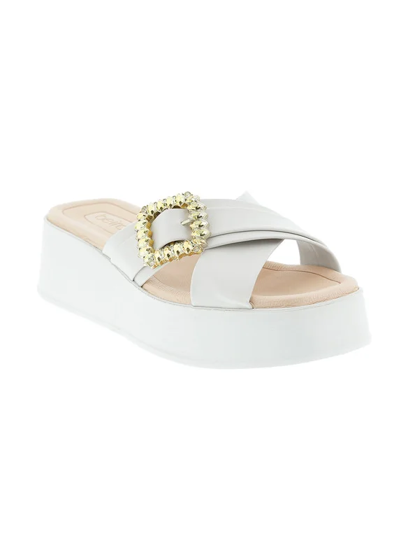 Beira Rio Beira Rio Ladies Flat Sandals Off White | Made In Brazil