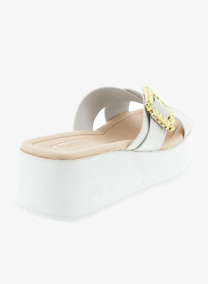 Beira Rio Off White Flat Sandals for Women – Stylish Ladies Flat Sandals & Comfortable Flat Slippers for Women | Best Price UAE