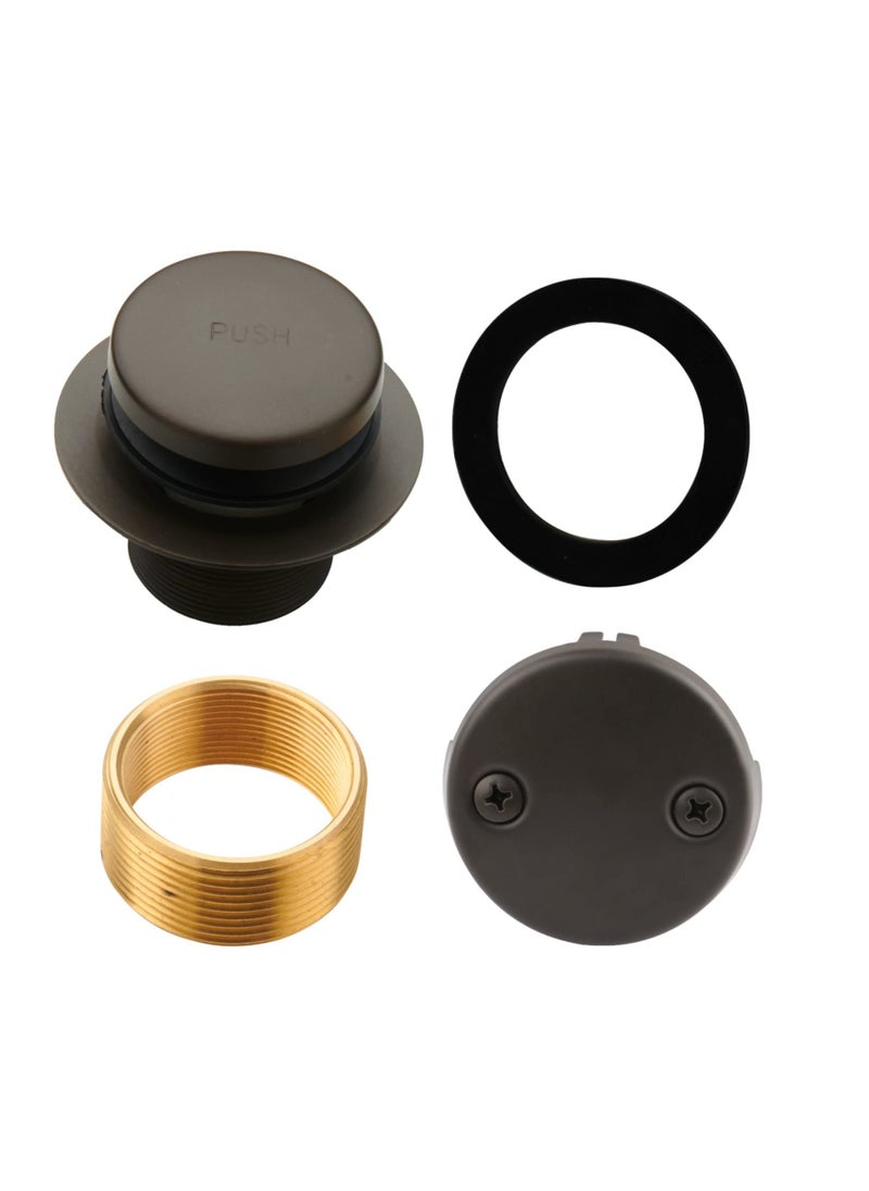 Excefore - Black Bathtub Drain Tip Toe Two Hole, Tip Toe Bathtub Drain Conversion Kit Assembly, with 2 Hole Overflow Faceplate and Universal Fine and Coarse Thread, Matte Black - Image 1