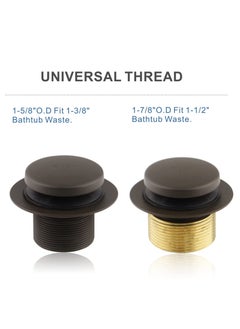 Excefore Black Bathtub Drain Tip Toe Two Hole, Tip Toe Bathtub Drain Conversion Kit Assembly, with 2 Hole Overflow Faceplate and Universal Fine and Coarse Thread, Matte Black  - Image 3