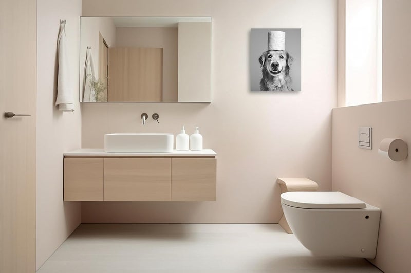 OWNANRTHM Funny Dog Bathroom Wall Art - 8x10 Inch - Image 5