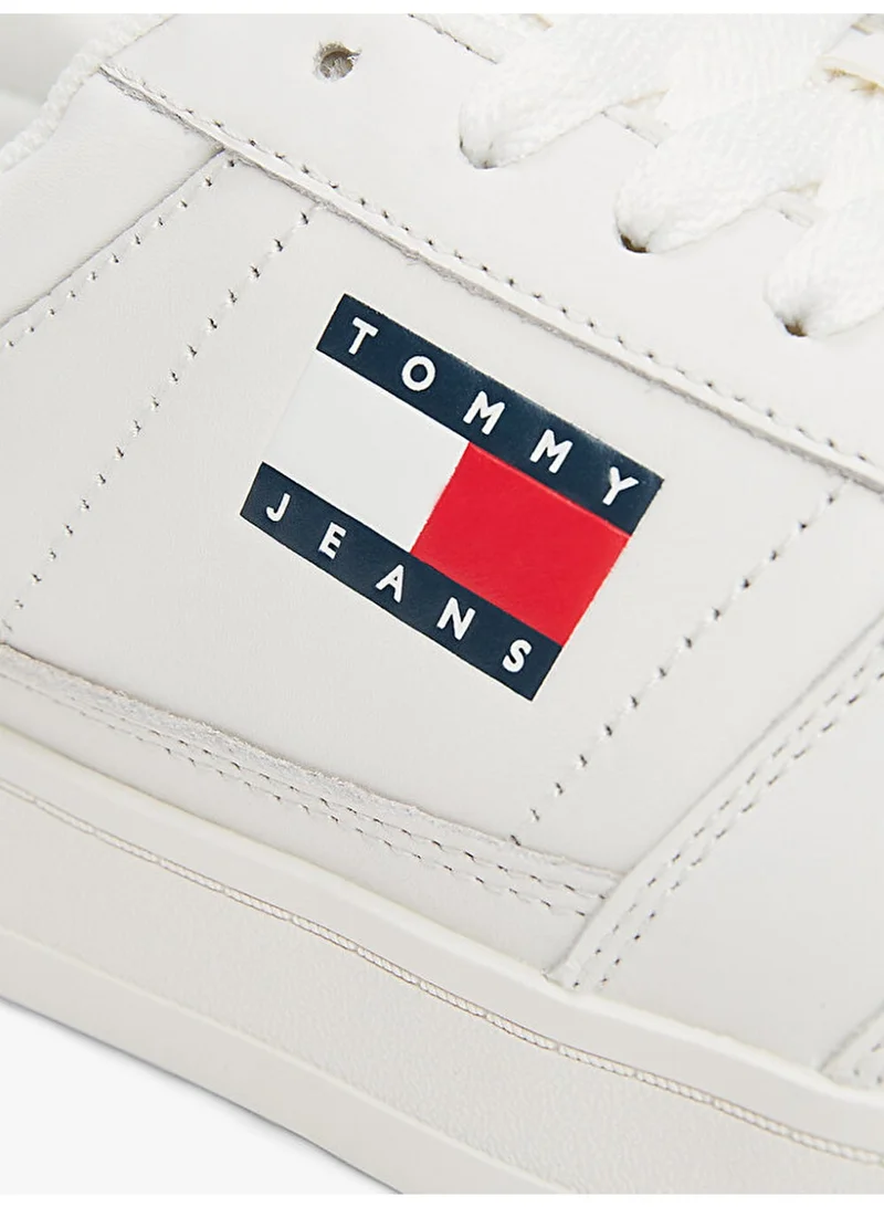 Tommy Jeans Ecru The Greenwich Leather Trainers for Men | Best Price UAE