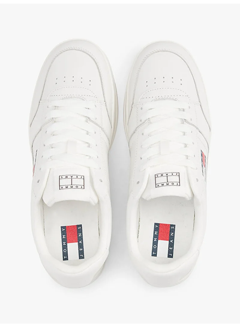 Tommy Jeans Ecru The Greenwich Leather Trainers for Men | Best Price UAE
