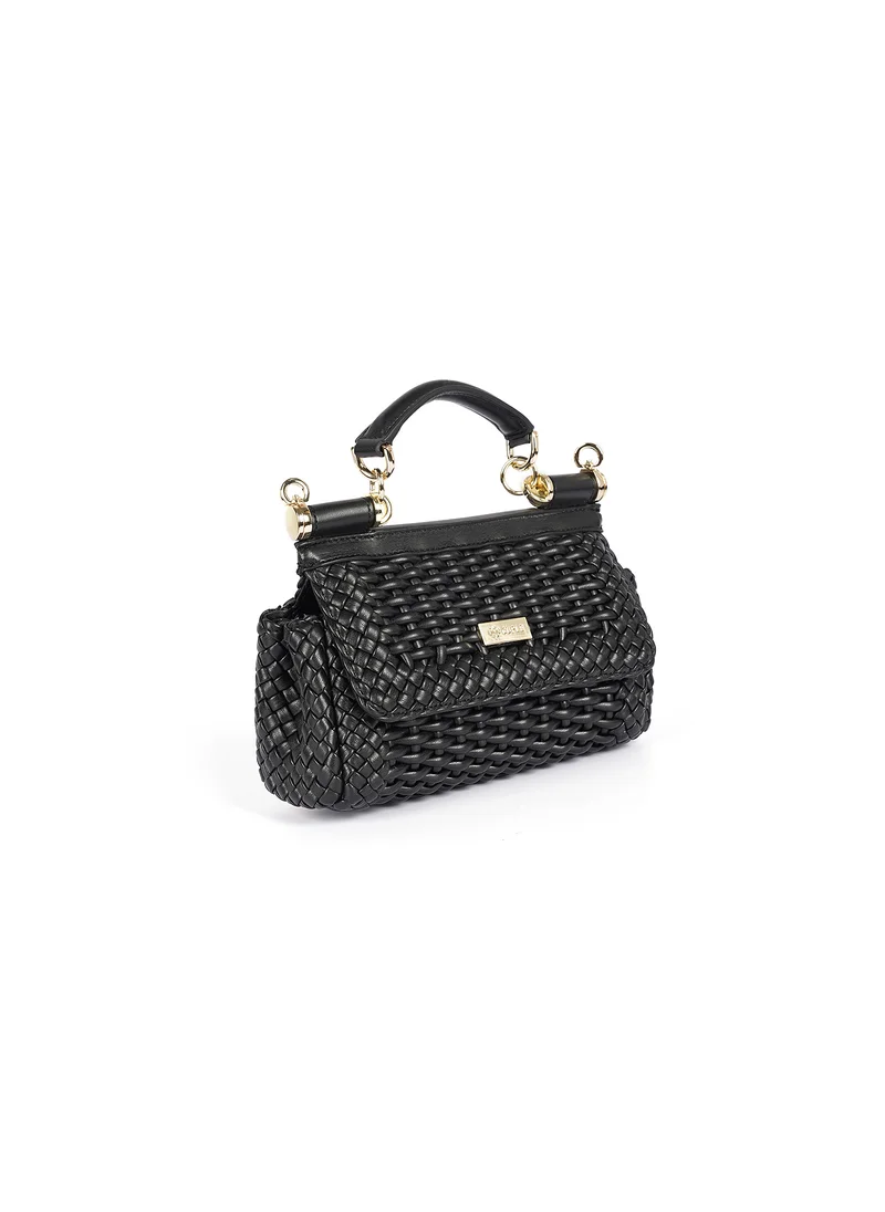 Cuple Woven leather texture handbag