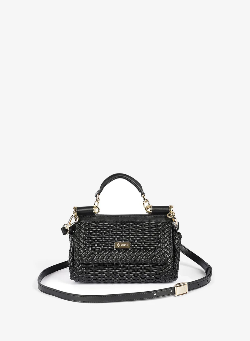 Cuple Woven leather texture handbag