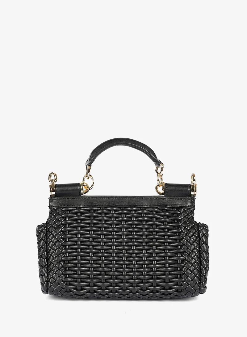 Cuple Woven leather texture handbag