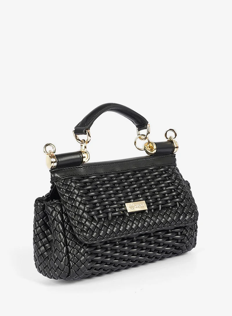 Cuple Woven leather texture handbag