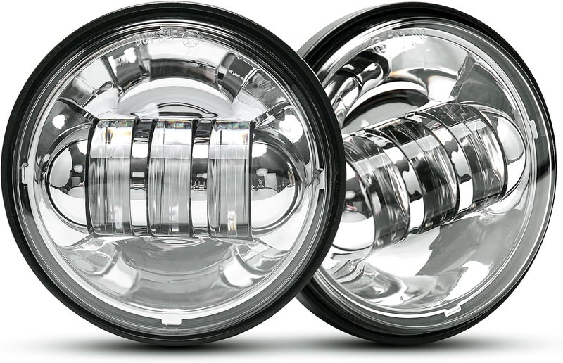 LX-LIGHT Dot approved 2 PCS Chrome 4.5 Inch LED Passing Light LED Fog Lamps for Motorcycles Auxiliary Light Bulb Motorcycle Projector Driving Lamp - Image 1
