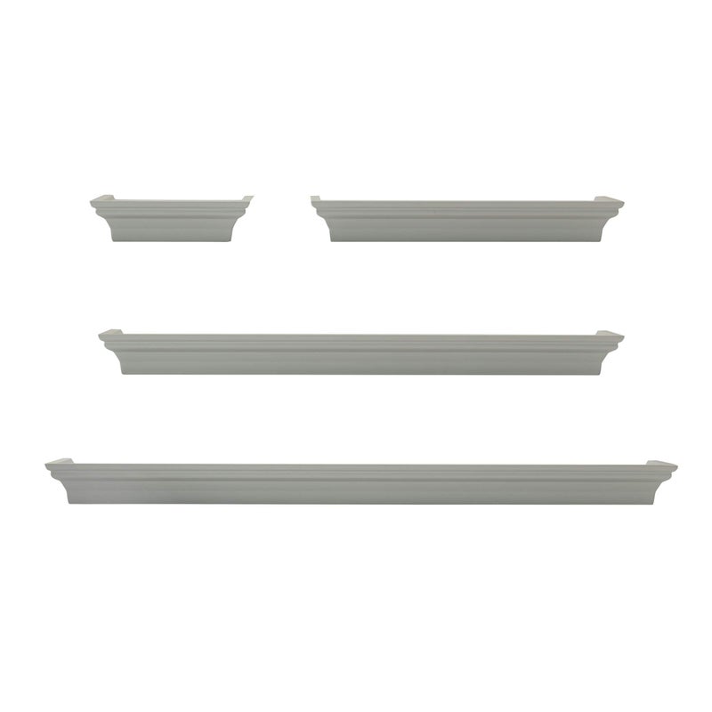 Melannco Floating Wall Shelves for Bedroom Living Room Bathroom Kitchen Nursery Set of 4 Gray 4 Count